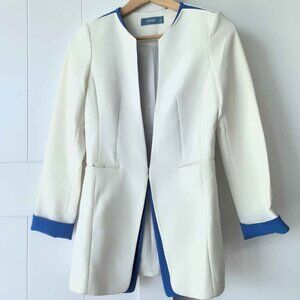 White Blazer with Blue Accents
